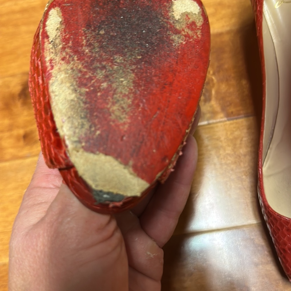 Christian Louboutin Red Python Platform Pumps 40 - image 8